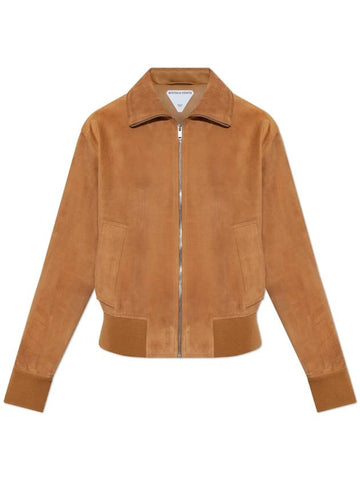 Bottega Veneta Suede Jacket, Women's, Brown - BOTTEGA VENETA - BALAAN 1