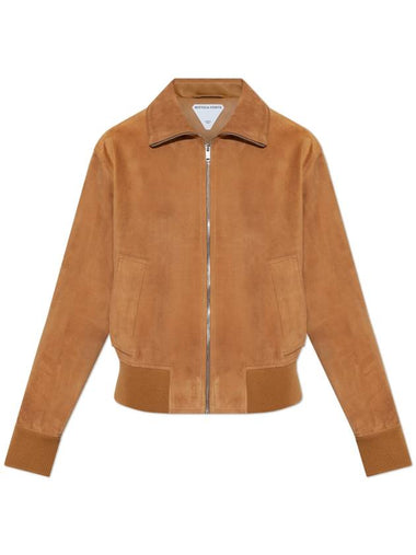 Bottega Veneta Suede Jacket, Women's, Brown - BOTTEGA VENETA - BALAAN 1