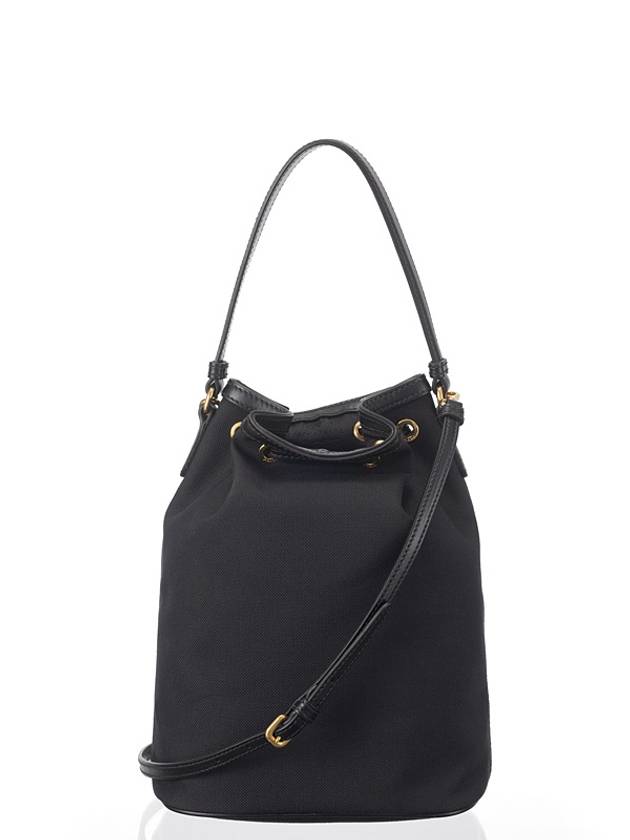 logo jacquard double bucket bag black - PRADA - BALAAN.