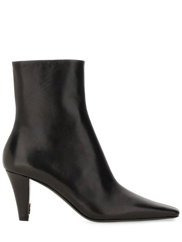 Jill Leather Ankle Boots Black - SAINT LAURENT - BALAAN 3