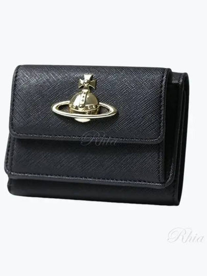 ORB Plaque Flap Half Wallet Black - VIVIENNE WESTWOOD - BALAAN 2