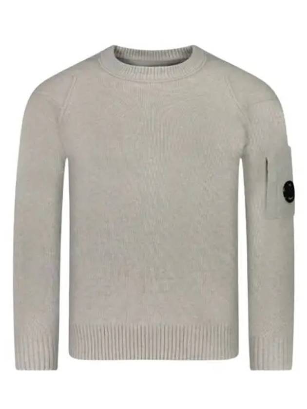 Lambswool GRS Crew Neck Knit Top Off White Melange - CP COMPANY - BALAAN 2