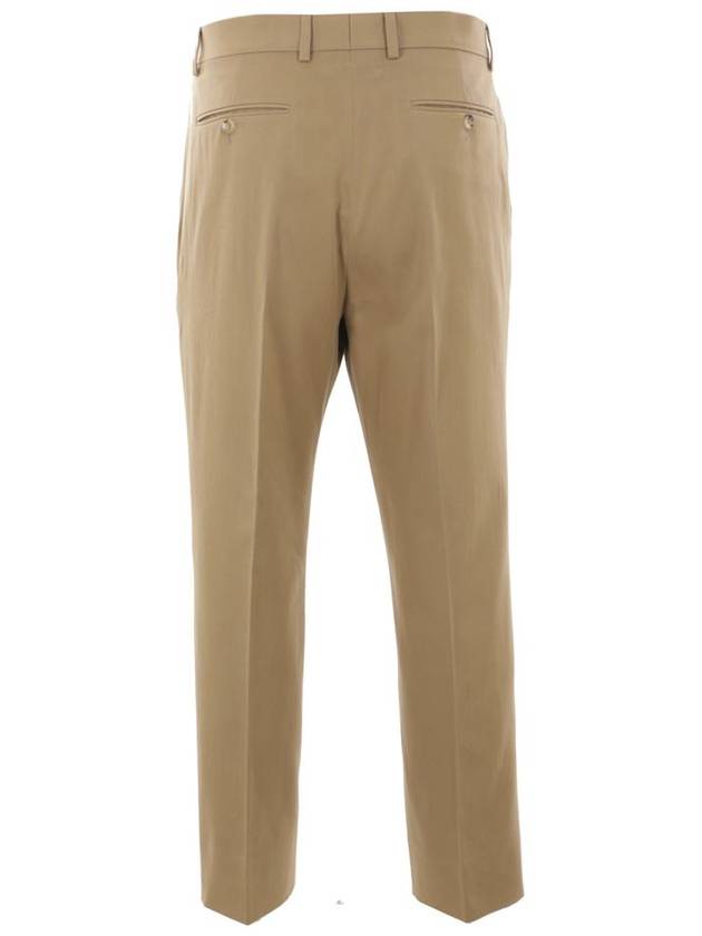 Gabardine Cotton Straight Pants Beige - GUCCI - BALAAN 4