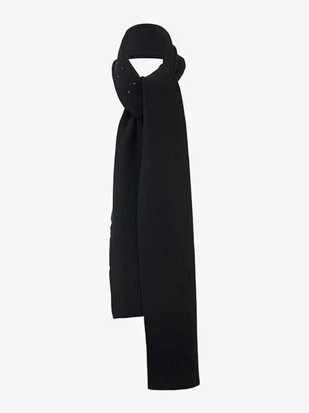 Cotton Wool Stitched Muffler Black - MAISON MARGIELA - BALAAN 3