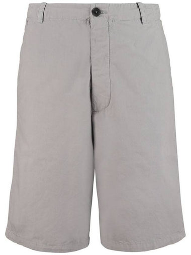 Logo Patch Back Cotton Bermuda Shorts Grey - KENZO - BALAAN 1