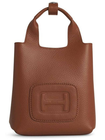 Hogan Mini Shopping Bag In Brown Leather - HOGAN - BALAAN 1