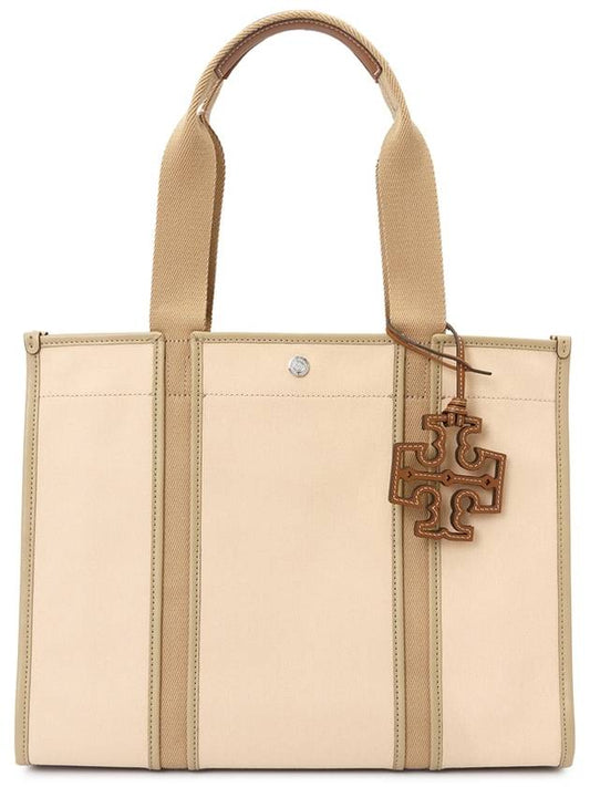 Twill Logo Charm Detail Tote Bag Coy Pink - TORY BURCH - BALAAN 2