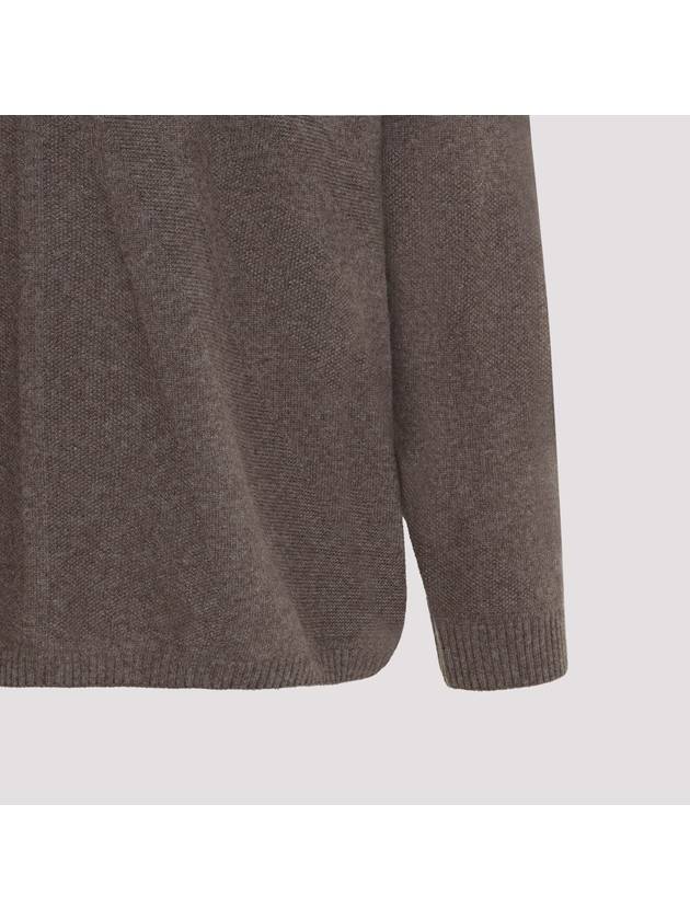 Wool Cashmere Knit Top Brown - MONCLER - BALAAN 4