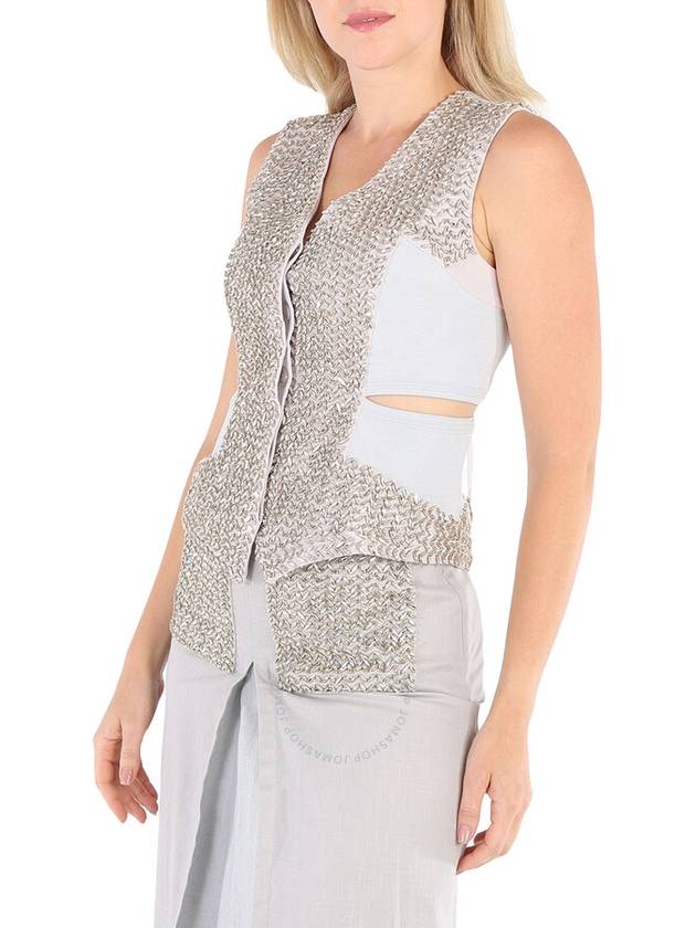 Burberry Ladies Faux Crystal Embroidered Mohair Blend Hollow Vest, Brand Size 6 (US Size 4) - BURBERRY - BALAAN 2