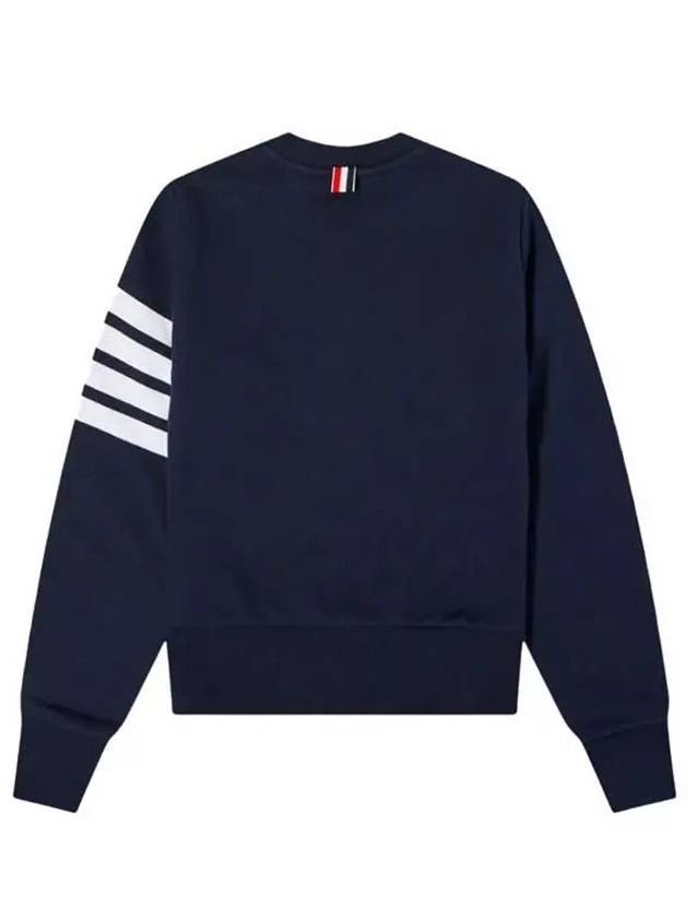 Engineered 4 Bar Stripe Loopback Jersey Knit Crewneck Sweatshirt Navy - THOM BROWNE - BALAAN 3