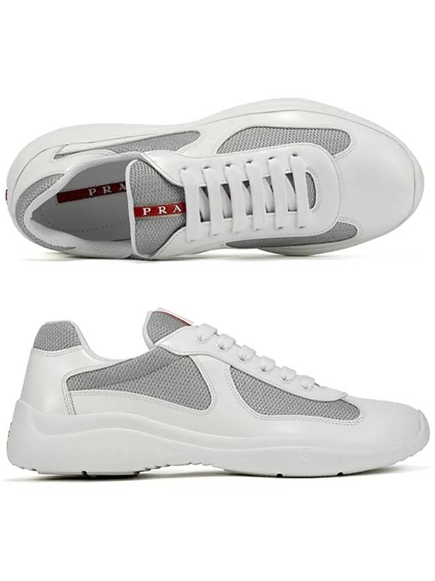 America's Cup Low Top Sneakers Silver White - PRADA - BALAAN 5