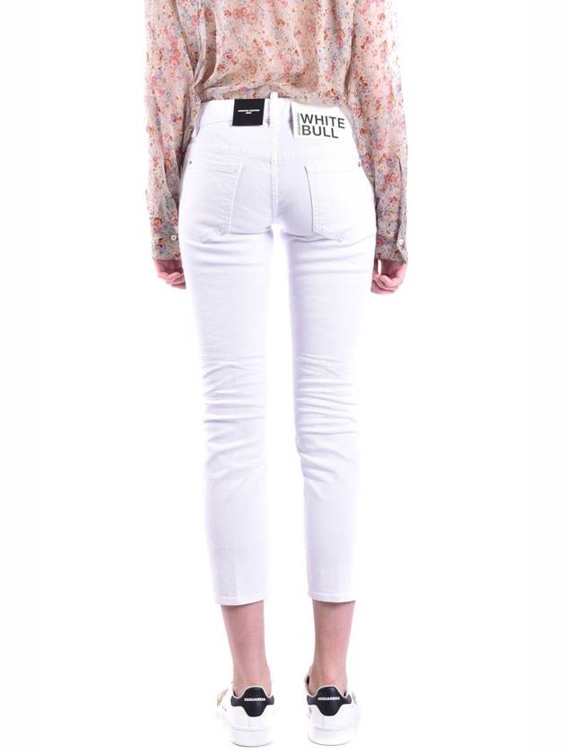 Women Cool Girl BULL RTD Super Stretch Skinny Jeans White - DSQUARED2 - BALAAN 5