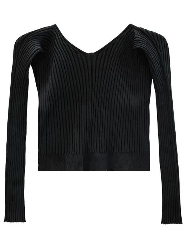 La Maille Pralu Longue Micro Charm Logo Cardigan Black - JACQUEMUS - BALAAN 5