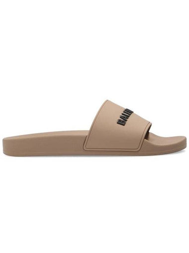 Logo Slides Slippers Beige - BALENCIAGA - BALAAN 1