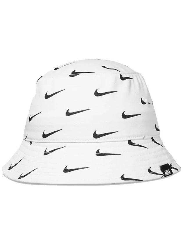 Little Kids Swoosh Print Bucket Hat White A2973 - NIKE - BALAAN 1