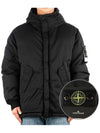 Nylon Twill Down Hooded Jacket Black - STONE ISLAND - BALAAN 2