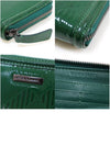 Burberry Green Patent Embossed Check Zip Around Long Wallet - BURBERRY - BALAAN 7