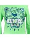 Women's Tiger Embroidery Sweatshirt Lime 4X0 2SW705 - KENZO - BALAAN 8