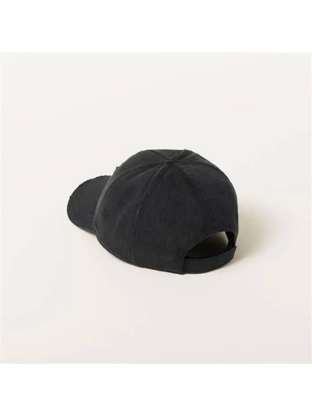 Logo Denim Ball Cap Black - MIU MIU - BALAAN 3