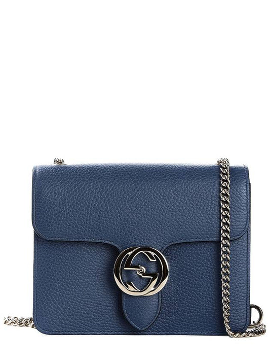 Interlocking GG Chain Small Cross Bag Navy - GUCCI - BALAAN 2