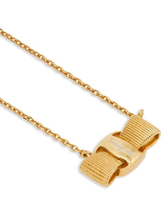 Women's Vara Bow Pendant Necklace Gold - SALVATORE FERRAGAMO - BALAAN 5