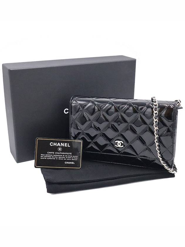 Women s Chanel A33814 Black Patent Classic Silver Chain WOC Cross Bag 20th gt Gangbuk used luxury goods - CHANEL - BALAAN 3