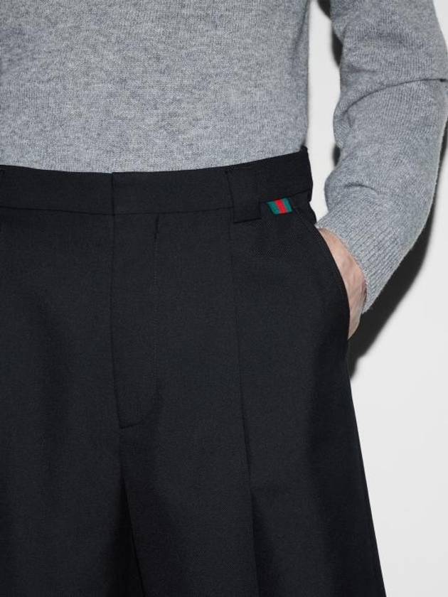 Web wool blend shorts black - GUCCI - BALAAN 6