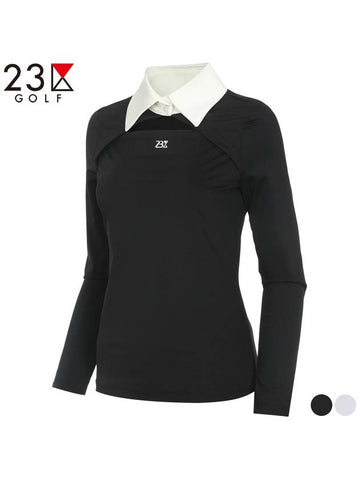 Golf color combination collar long sleeve t-shirt EM1LTS007 - 23KU - BALAAN 1