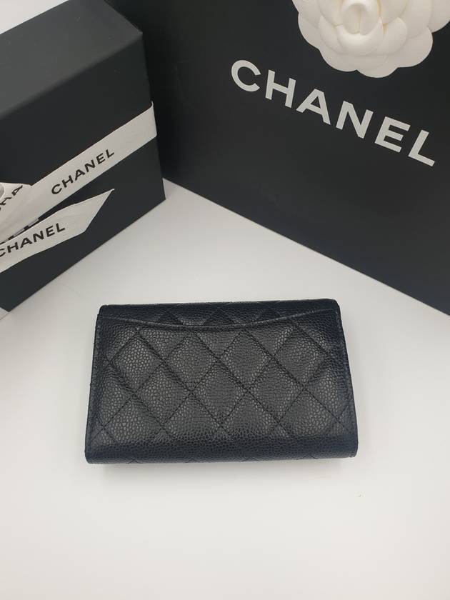 Classic medium wallet caviar black silver plate AP0232 - CHANEL - BALAAN 4