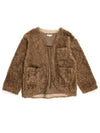 Brown Acrylic Curly Fur Corduroy Jacket - ENGINEERED GARMENTS - BALAAN 1