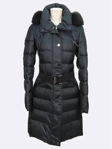 3891315 Black color goose down fox fur Avidale women s long padded belt SET XS - BURBERRY - BALAAN 1