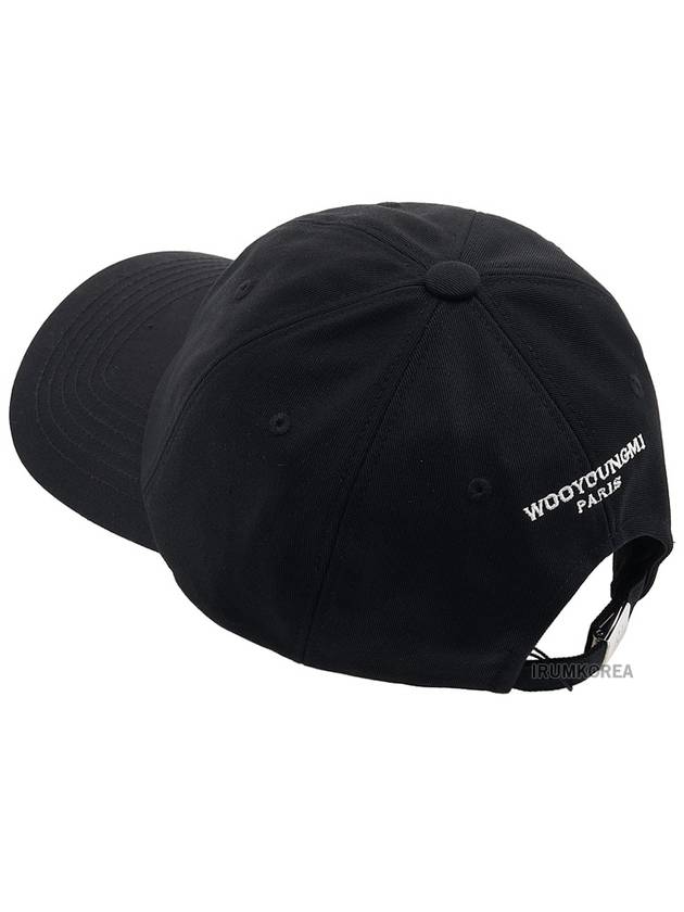 Embroidered Logo Cotton Ball Cap Black - WOOYOUNGMI - BALAAN 4