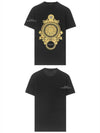 Men's Barocco Print Short Sleeve T-Shirt Black - VERSACE - BALAAN 5