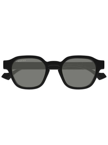 Lettering Round Frame Sunglasses Black - GUCCI - BALAAN 1