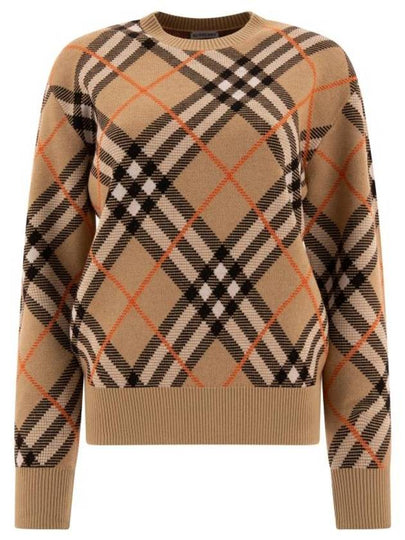 Vintage Check Intarsia Knit Top Beige - BURBERRY - BALAAN 2