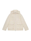 Jumbo GG Canvas Puffer Hooded Jacket White - GUCCI - BALAAN 3