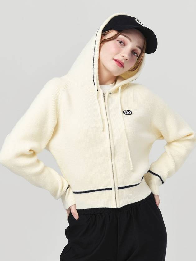 Doyou Know MC Women s Hooded Zip up Line Color Scheme Yellow Ivory Cardigan DO6242KT19 - DOYOUKNOWMC GOLF WEAR - BALAAN 3