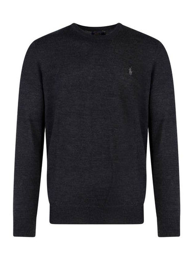 Logo Crew Neck Wool Knit Top Navy - POLO RALPH LAUREN - BALAAN 1