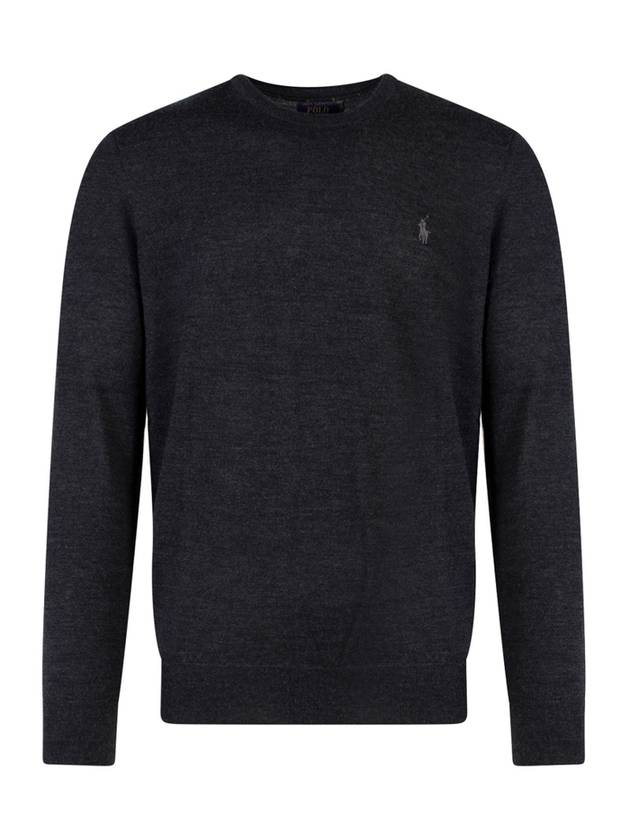 Logo Crew Neck Wool Knit Top Navy - POLO RALPH LAUREN - BALAAN 2