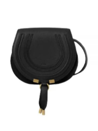 Marcie Saddle Small Grained Leather Cross Bag Black - CHLOE - BALAAN 2