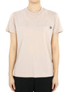 Moncler Women s Logo Patch Embroidery Short Sleeve Light Pink 8C00006 829HP 20J - MONCLER - BALAAN 1