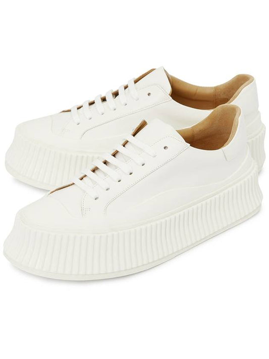 Leather Low Top Sneakers White - JIL SANDER - BALAAN.