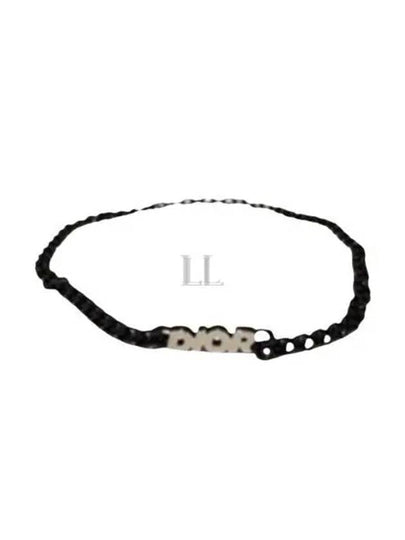 Logo Chain Link Choker Necklace Black - DIOR - BALAAN 2