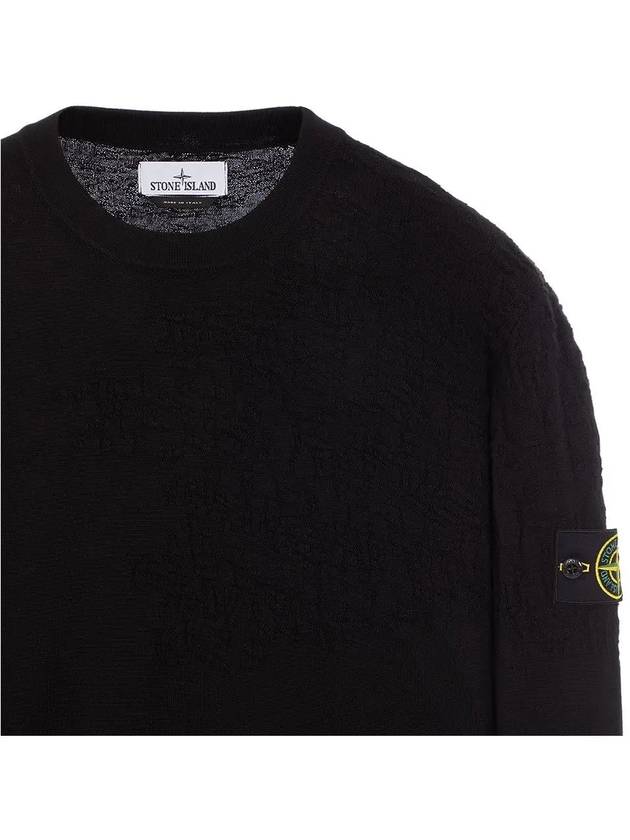 Soft Cotton Crewneck Knit Sweatshirt Black - STONE ISLAND - BALAAN 6