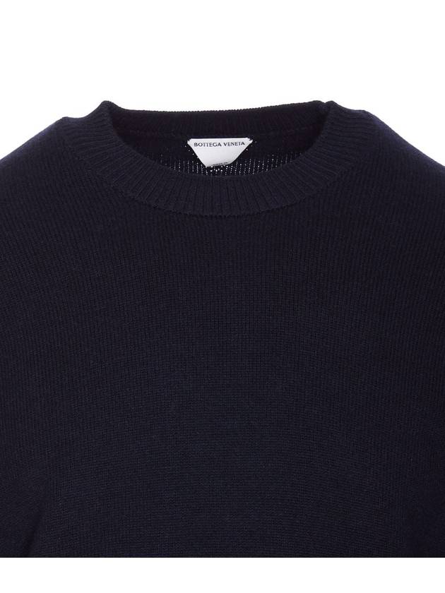 Crew Neck Cashmere Knit Top Navy - BOTTEGA VENETA - BALAAN 5