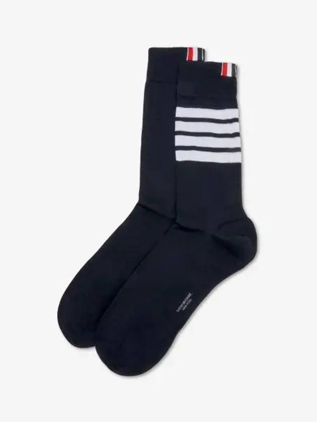 Men's Diagonal Light Weight Midi Socks Navy - THOM BROWNE - BALAAN 2