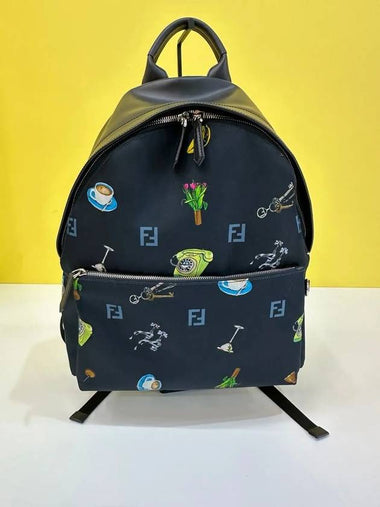 Pandy nylon calfskin print backpack - FENDI - BALAAN 1