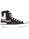 Women's Benkeenh Logo High Top Sneakers Black - ISABEL MARANT - BALAAN 5