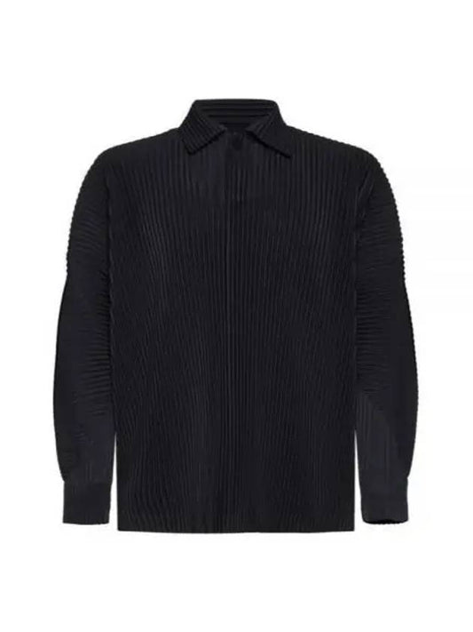 Men's MC August Long Sleeve Polo Shirt Black - ISSEY MIYAKE - BALAAN 2