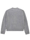 Face Patch Crop Cardigan Light Grey Melange - ACNE STUDIOS - BALAAN 7